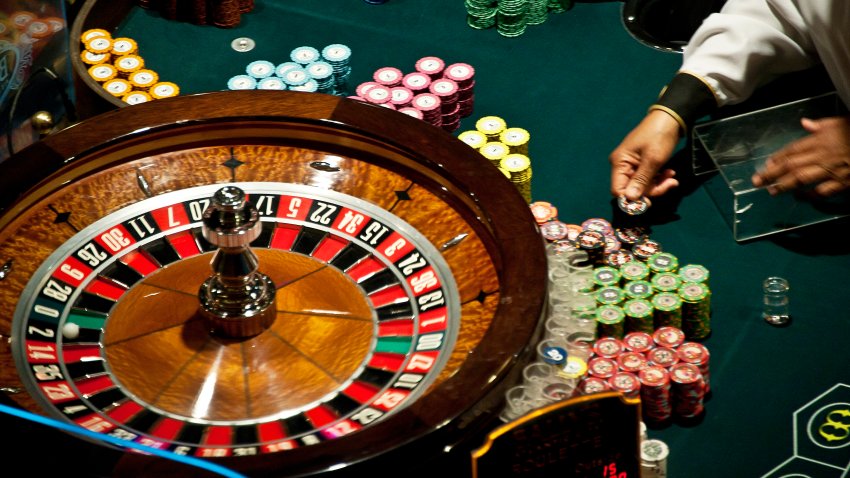 A roulette table.