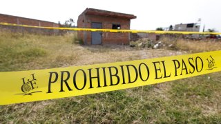 Vista del predio donde hallaron una fosa clandestina con restos humanos.