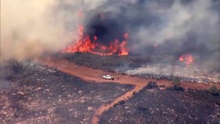 A fire burns in Napa County.