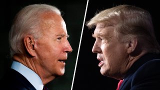 Democratic presidential nominee Joe Biden (left) and President Donald Trump (right).