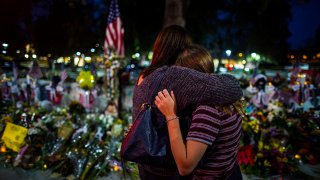 Vigil site near where the Borderline Bar and Grill shooting happened.