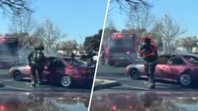 Bomberos de Turlock logran sacar a perro de auto en llamas