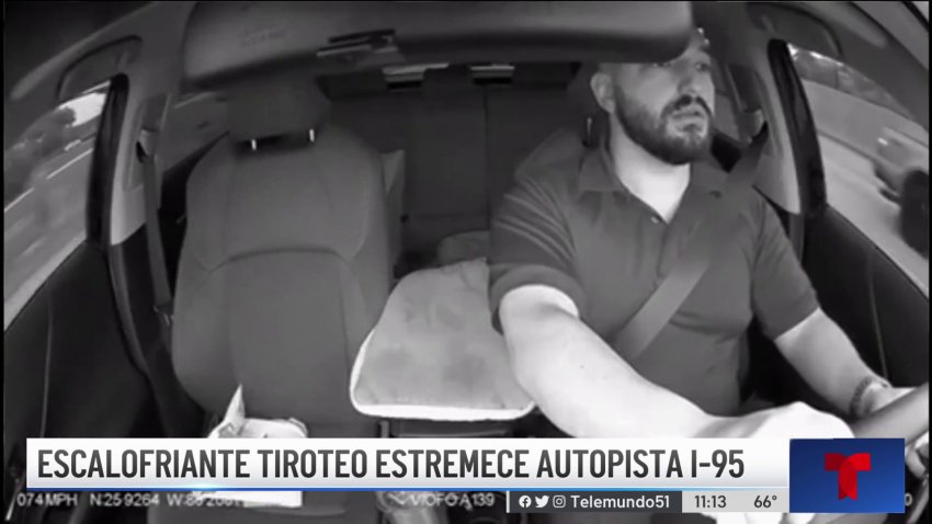 Captado en video: saca un arma y dispara a conductor en incidente de ira al volante en la I-95