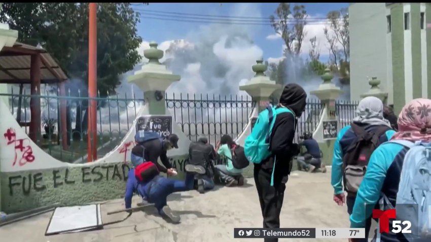 Ayotzinapa: atacan con piedras y petardos la principal base militar en México