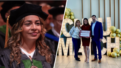 Es hispana y la primera de su familia en graduarse de la preparatoria y convertirse en Doctora