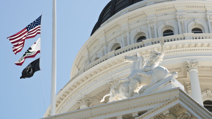 California State Capitol Building Flags