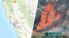 Mapa: incendios de vegetación a lo largo de California