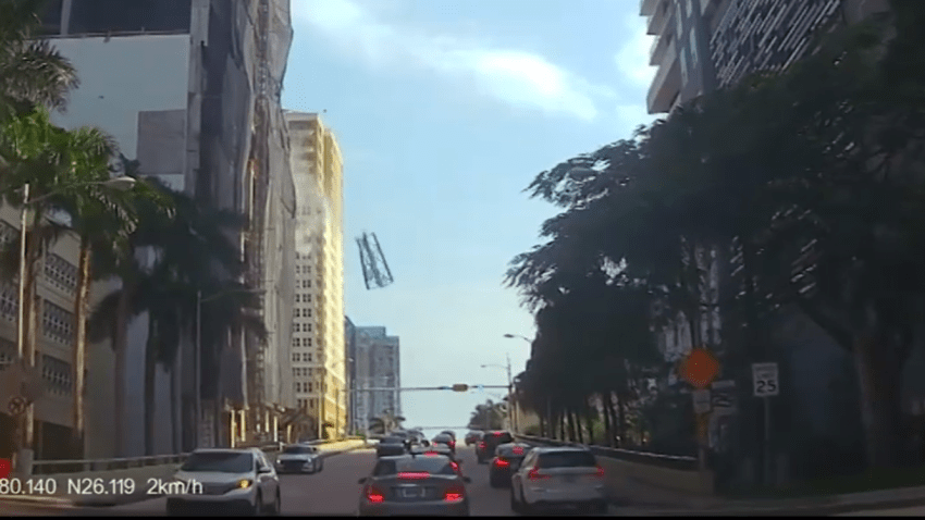 New dashcam video shows the moments when parts of a crane fell from a high-rise project and onto a bridge in downtown Fort Lauderdale, killing a construction worker and injuring several others earlier this year.