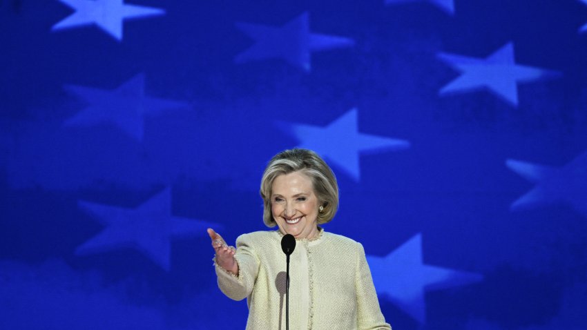 Hillary Clinton arrives onstage