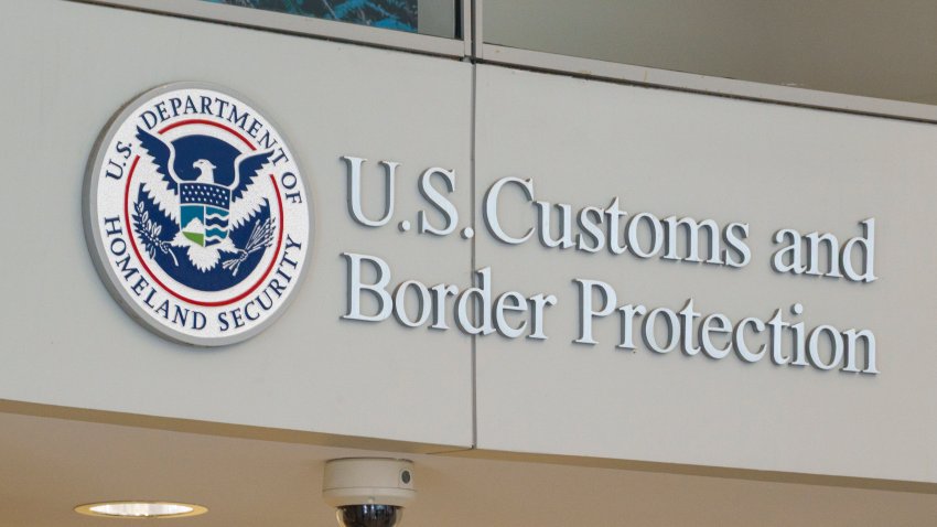 WASHINGTON, DC – MAY 18:  A U.S. Department Of Homeland Security and U.S. Customs and Border Protection sign is displayed at the U.S. Customs and Border Protection Headquarters on May 18, 2025 in Washington, DC. (Photo by Kevin Carter/Getty Images)
