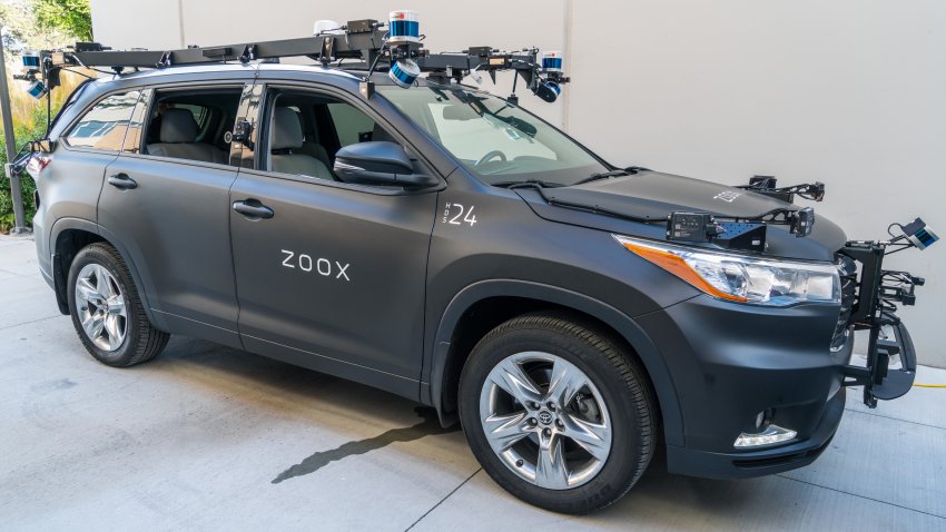 Oct 19, 2019 Menlo Park / CA / USA – Zoox self driving vehicle presented at SLAC Community Day; Zoox has been working on creating an entirely new autonomous vehicle targeted at the robo-taxi market