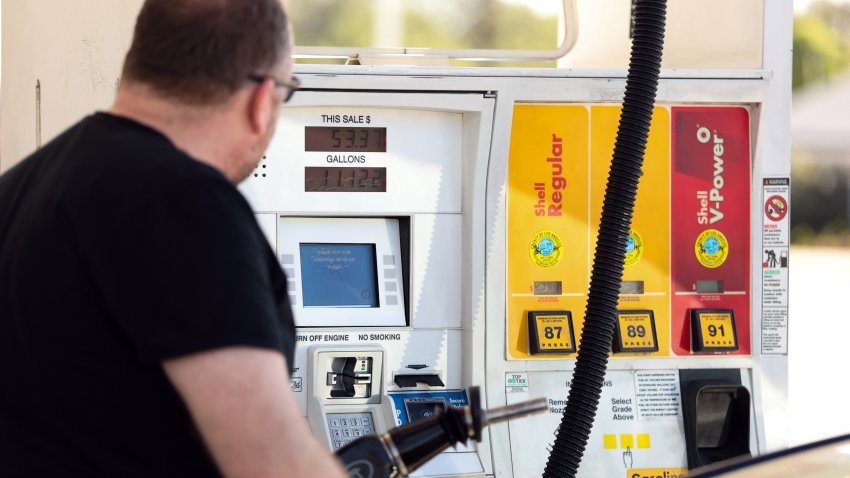 A man pumps gasoline into his vehicle at a gas station in Los Angeles, California on March 2, 2026. Energy prices surged on March 2 as the war in the Middle East led to outages of key energy production operations. In parallel, energy markets are also absorbing a de facto halt to traffic in the Strait of Hormuz, through which about 20 percent of global supply of oil and liquid natural gas travel.
The waterway has not technically been closed, but major maritime companies have suspended travel through it as insurance costs soar amid heightened risk. (Photo by Patrick T. Fallon / AFP via Getty Images)