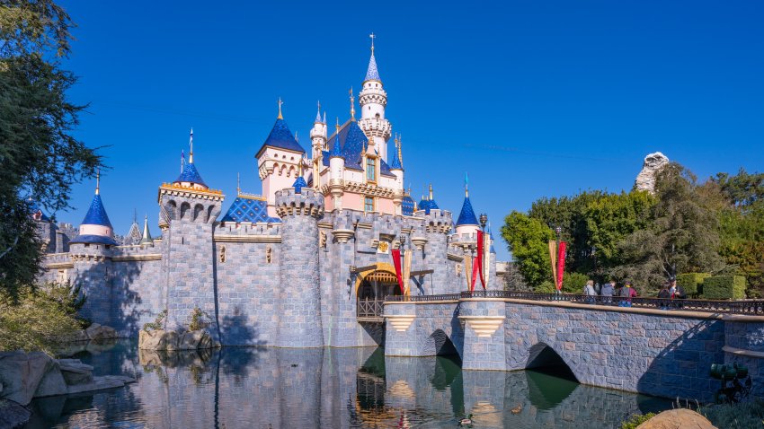 ANAHEIM, CA - 18 DE ENERO: Vista general del Castillo de la Bella Durmiente en Disneyland el 18 de enero de 2025 en Anaheim, California. (Foto de AaronP/Bauer-Griffin/GC Images)