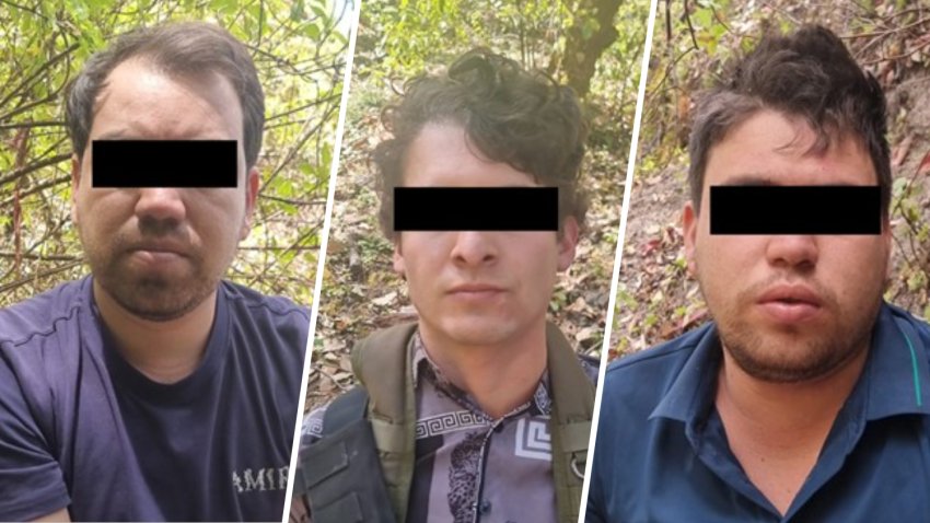 Foto de tres hombres detenidos por militares mexicanos en el estado de Durango.
