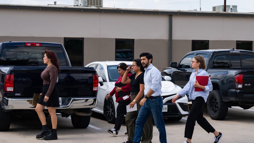 U.S. Representative Greg Casar arrives to the South Texas ICE Processing Center to visit with Wilber Rafael Garcés Pérez, a Venezuelan man who was shot by an ICE officer in Austin, in Pearsall on Wednesday, Sept. 23, 2026.